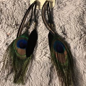 Peacock Feather Earrings 🦚